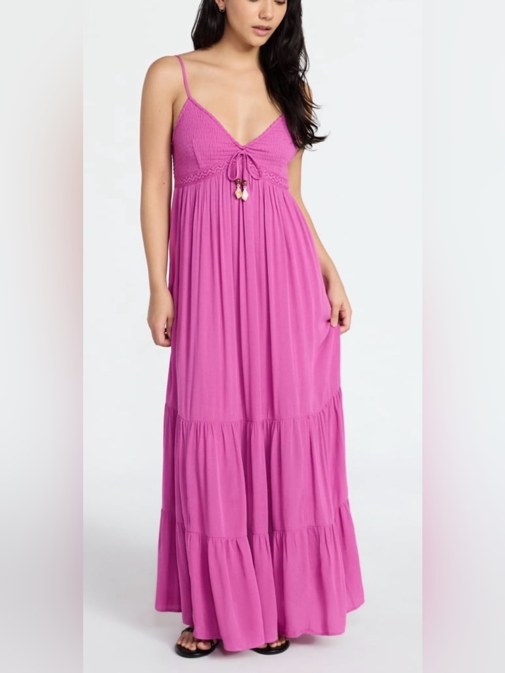 No Boundaries Raspberry Pink Maxi Dress with Smocked Bodice